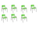 Ver imagem 1 de Kit 7 Cadeiras Infantil Iso, Escola, Base Cinza- Verde Claro