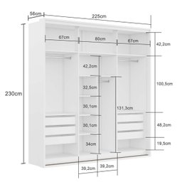 Guarda Roupa Casal 3 Portas Espelho Mdf Qualitá Belmax:branco - 5