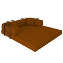 Ver imagem 7 de Sofá Cama Colchão Casal Compactair Confortável Sala Balaqui - Terracota