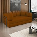 Ver imagem 1 de Sofá Cama Colchão Casal Compactair Confortável Sala Balaqui - Terracota