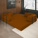Ver imagem 4 de Sofá Cama Colchão Casal Compactair Confortável Sala Balaqui - Terracota