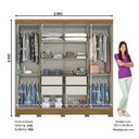 Ver imagem 3 de Guarda Roupa Casal Toscano Nature Off White com Espelho – Briz Móveis