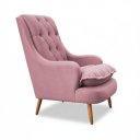 Ver imagem 3 de Poltrona Decorativa para Sala de Estar Lille Suede - Élpis Móveis - Rosê