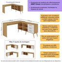 Ver imagem 3 de Mesa Gamer em L para Computador com 3 Gavetas Nexus Multimóveis Mp6048 Madeirado/branco Madeirado/