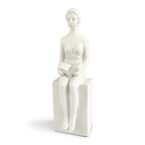 Mulher com Livro Decorativa 20x6cm