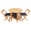 Ver imagem 5 de Conjunto Prático Mesa e 4 Cadeiras Dobrável Mel, Estofado Preto Bar-cozinha-lazer-varanda ( Redonda