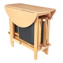 Ver imagem 1 de Conjunto Prático Mesa e 4 Cadeiras Dobrável Mel, Estofado Preto Bar-cozinha-lazer-varanda ( Redonda