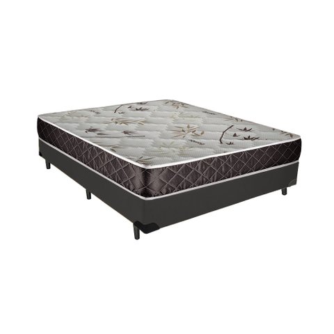 Cama Box Casal Colchão Gold Espuma D33 Acolchões + Box Sintético 54x138x188 Cor:Cinza