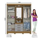 Ver imagem 2 de Guarda Roupa Casal 4 Portas 3 Gavetas Bhappy Espresso Móveis Cinza/Nature