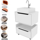 Ver imagem 2 de Kit Balcão e Gabinete de Banheiro com Cuba 1 Porta 1 Gaveta Branco