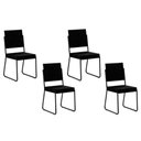 Ver imagem 1 de Kit 4 Cadeiras Sala Jantar 1736 4 Uni Preto/ Courano Preto - Carraro