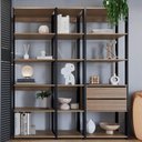 Ver imagem 1 de Kit Estante Livreiro 03 Pecas 183x160cm Preto Montana Proddy Preto Montana