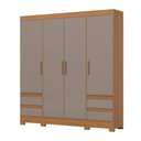 Ver imagem 4 de Guarda Roupa Roupeiro Casal Bernardi B383 Briz 4 Portas 4 Gavetas Cinamomo Avelã Henn