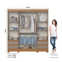 Ver imagem 2 de Guarda Roupa Roupeiro Casal Bernardi B383 Briz 4 Portas 4 Gavetas Cinamomo Avelã Henn