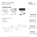 Ver imagem 4 de Toalheiro Duplo para Banheiro Alto Brilho Troia Grego Metal 50cm