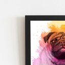 Ver imagem 2 de Quadro Pug Cachorro Cão Tinta Aquarela Moldura 20x30cm