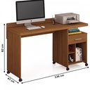 Ver imagem 3 de Mesa para Computador Slim 1 Gaveta com Rodízio Freijó - Giga Móveis