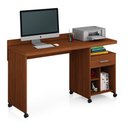 Ver imagem 2 de Mesa para Computador Slim 1 Gaveta com Rodízio Freijó - Giga Móveis