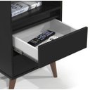 Ver imagem 2 de Kit Mesa de Cabeceira Pés Retrô 2 Gavetas Roma - Ej Móveis Preto