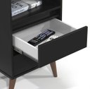 Ver imagem 2 de Kit Mesa de Cabeceira Pés Retrô 2 Gavetas Roma - Ej Móveis Preto