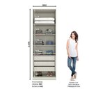 Ver imagem 3 de Guarda Roupa 2 Portas 3 Gavetas Predileto Branco/Areia HP