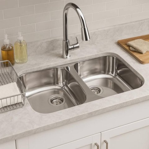 Cuba Dupla 26l Embutir Sobrepor Tramontina Isis 78x40cm Inox Escovado Cozinha Bancada