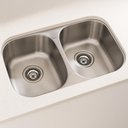 Ver imagem 2 de Cuba Dupla 26l Embutir Sobrepor Tramontina Isis 78x40cm Inox Escovado Cozinha Bancada