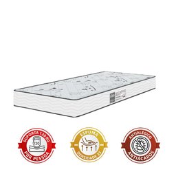 Colchão Solteiro D33 One Face - Suede Branco- E-shop Casa - 3
