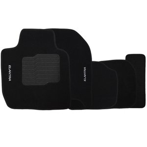 Jogo de Tapete Automotivo Carpete Hyundai Elantra 2010 À 2018 Soft Logo Bordado Preto 5 Peças S/m So