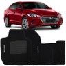 Jogo de Tapete Automotivo Carpete Hyundai Elantra 2010 À 2018 Soft Logo Bordado Preto 5 Peças S/m So - 2