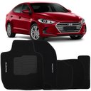 Ver imagem 2 de Jogo de Tapete Automotivo Carpete Hyundai Elantra 2010 À 2018 Soft Logo Bordado Preto 5 Peças S/m So