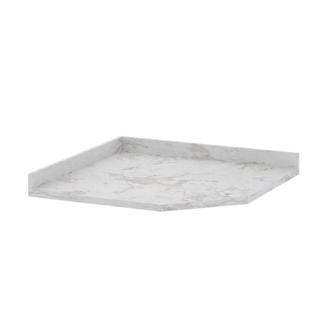 Tampo para Balcão Canto Diagonal 74cm Premium Luciane Móveis Mármore Bp
