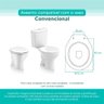 Assento Sanitário Tampa de Vaso Branco Mdf Laqueado Oval Convencional para Bacia Icasa - 4
