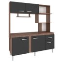 Ver imagem 2 de Cozinha Compacta Sevilha 165 Cm Balcão Tampo Armário Nicho Forno/micro Mdp Teka Grafite - Clicklar