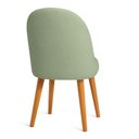 Ver imagem 6 de Kit 02 Cadeiras Poltrona de Jantar Estofada Luna Bouclê Verde Pistache Pés Palito Castanho