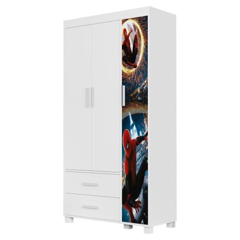 Guarda Roupa Infantil 3 Portas 2 Gavetas Mdf 89 Cm Livia Aranha Decmade