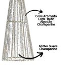 Ver imagem 3 de Árvore Cone Aramado Champanhe Line Algodão Brilho Suave 60cm - Magizi