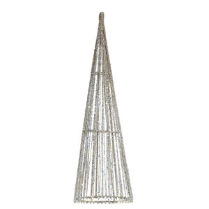 Árvore Cone Aramado Champanhe Line Algodão Brilho Suave 60cm - Magizi