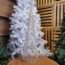 Ver imagem 2 de Árvore Cone Aramado Champanhe Line Algodão Brilho Suave 60cm - Magizi