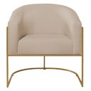 Ver imagem 4 de Kit 2 Poltronas Decorativa Jade Moderno Escritório Confortável Luxo Base de Ferro Dourado Linho
