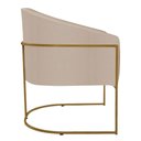 Ver imagem 3 de Kit 2 Poltronas Decorativa Jade Moderno Escritório Confortável Luxo Base de Ferro Dourado Linho