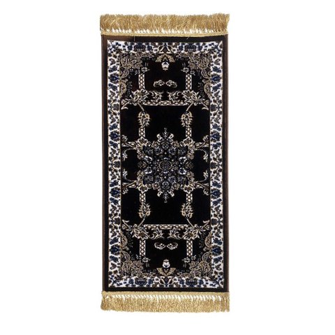 Tapete Persa Royal Marrom 50x85cm Fio Acetinado - Decoração para Quarto e Sala
