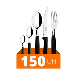 Faqueiro Ipanema 150 Peças Lâminas em Aço Inox Cabo Preto Ptop - Tramontina - 2