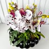 Vaso Centro de Mesa Ikebana Preto com Arranjo Orquídea - 3