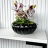 Vaso Centro de Mesa Ikebana Preto com Arranjo Orquídea - 2