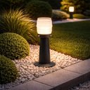 Ver imagem 3 de 8 Luminárias para Jardim 14x36cm Globo Decorativo Timoneiro Leitoso Alumínio Preto Dital