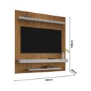Ver imagem 3 de Painel Sala Leme para Tv até 60 Polegadas 2 Prateleiras Cinamomo/ripado/off-white