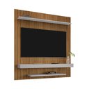 Ver imagem 2 de Painel Sala Leme para Tv até 60 Polegadas 2 Prateleiras Cinamomo/ripado/off-white