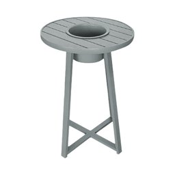 Conjunto Bistrô Champanheira Cinza Tampo Ripado e 2 Banquetas França Corda Náutica Rosa - 3