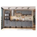 Ver imagem 1 de Cozinha Giovanna 6PÇS 13 Portas Laranja/Freijó/Cinza